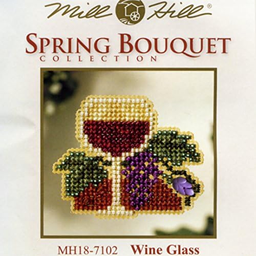 יין זכוכית חרוזים נספר צלב תפר קישוט ערכת מיל היל 2007 אביב זר חה 18-7102