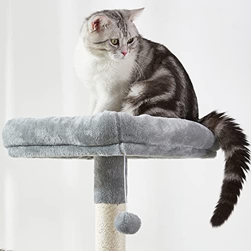 חתול מגדל, 67 סנטימטרים רב-רמת חתול עץ, חתול דירה עץ עם סיסל-מכוסה מגרד הודעות, מרופד פלטפורמה, ערסל ודירה, עבור מקורה פעילות מרגיע