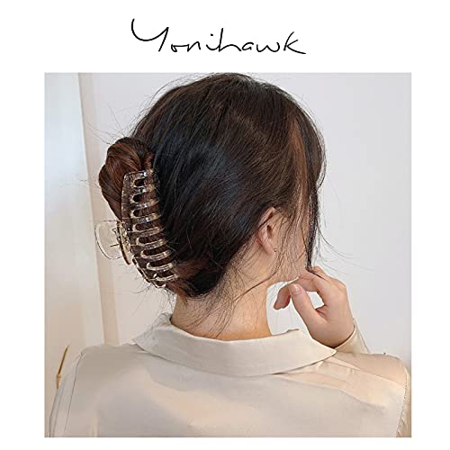 Yonihawk 6 יחידות שיער טופר גדול לשיער עבה - קליפ טופר חזק בגודל 4.3 אינץ