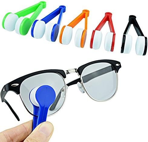 12 יח 'משקפי שמש מיני משקפי משקפיים מיקרופייבר משקפיים כלי ניקוי מברשות מנקה, צבע אקראי
