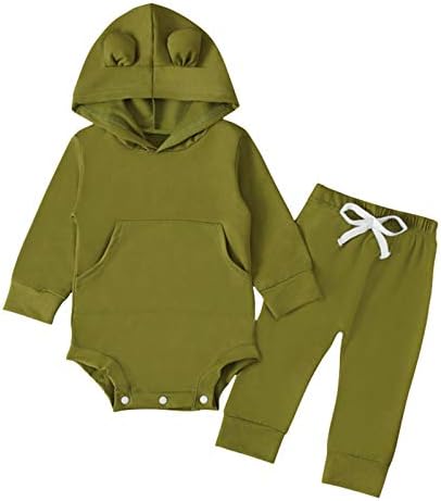 בנים תינוקות בנות בגדים קפוצ'ון 2 יחידות סוודר יוניסקס סווטשירטס סווטשירטים + מכנסיים שרוול ארוך תלבושות תלבוש