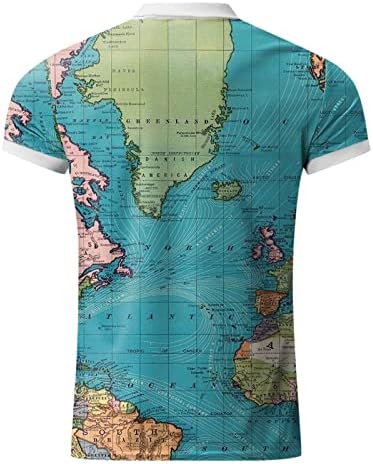 חולצות גולף פולו רוכסן HDDK לחולצות גולף לקיץ שרוול קצר מפת עולם הדפסת חולצה עליונה גרפית מצחיקה