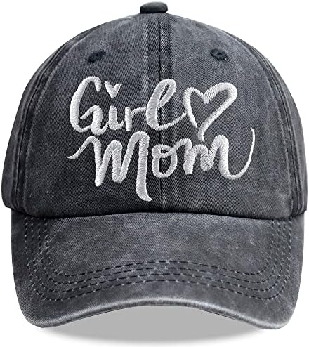 כובע אמא של ילדה, כותנה שטופה במצוקה מתכווננת מתכווננת מאמא מגניבה מתנות כובע בייסבול לאמא אמא אמא