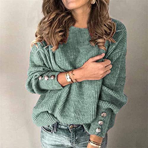 סוודרים גדולים של נשים סוודרים גדולים של נשים סוודר בצבע אחיד סוודר צוואר עגול סוודר שרוול ארוך