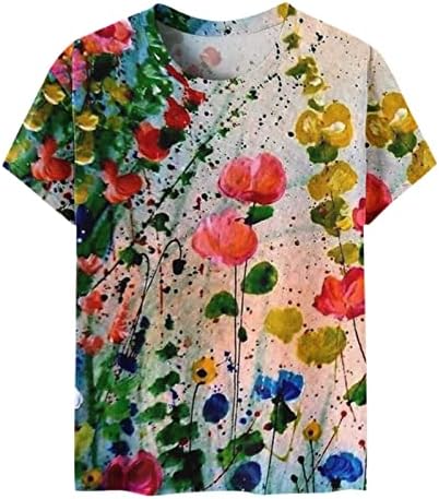 חולצות שרוול קצר לנשים בקיץ סתיו סתיו פרפר פרפר גרפי רגוע כושר טרקלין חולצות טיוליות נשים 34