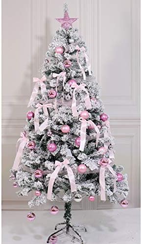 עץ חג המולד מלאכותי של יומו, עץ אורן ורוד נוהר עם עץ אורן מתקפל, מתנות מדהימות לחברה לחבר-לבן 120 סמ