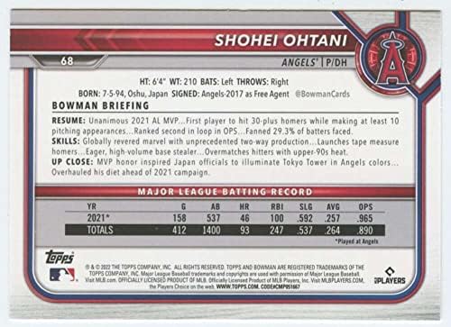 2022 Bowman 68 Shohei Ohtani Los Angeles Angels Baseball