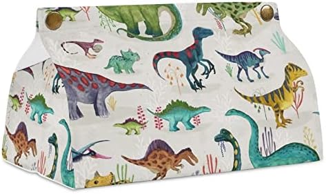 דינוזאורים בהירים קופסת רקמות מחזיק מכסה מארגן נייר תיק נייר למפיות נייר פנים שולחן כתיבה מכוניות מטבח למטבח