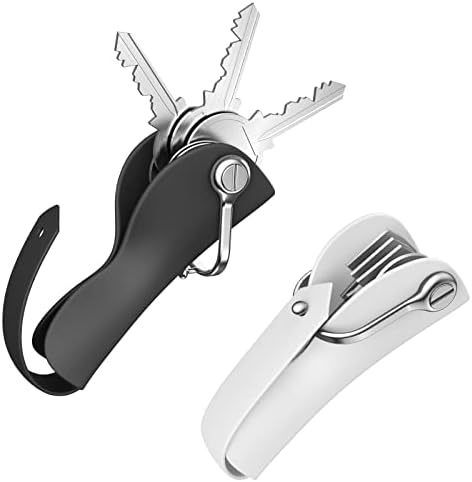 Elfrhino Silicone Wearder Workizer מחזיק מפתח 2 חבילה, מחזיק מפתח קומפקטי למחזיק מפתחות, קל משקל, תכנון מינימליסטי, מנגנון נעילה מאובטח, להחזיק עד 5 מפתחות
