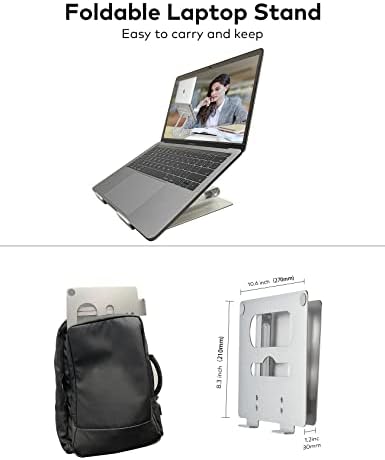 עמדת מחשב נייד של DEDRR לשולחן העבודה, מעמד מחשב נייד מתכוונן, ישיבה ארגונומית או מחשב נייד עומד למחשבים מחברת MacBook 10-15.6 אינץ ', עמדת מחשב למחשב נייד גובה מתכוונן 1.2-17 אינץ