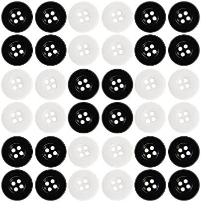 Hegebeck 120 יחידות 18 ממ כפתורי מלאכה צבעים שונים לתפירה, כפתורי שרף כפתורים לבנים שחורים למלאכה, כפתורים שונים עם 4 חור עבור חליפת מעילים חליפת מעילים חליפת חליפת בלייזר