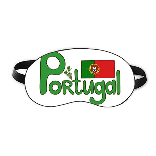 דגל לאומי פורטוגל דפוס ירוק דפוס שינה מגן עיניים רך לילה כיסוי גוון כיסוי עיניים