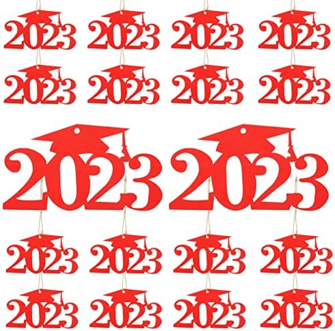 תוויות בקבוק דידיסיאון 30 יחידות נצנצים 2023 גזרות תגיות צד כפול 2023 כובע סיום גזרות גזרות 2023 בחירת סיום קונפטי לשיעור של 2023 ציוד מסיבות גראד מרכזי שולחן אדום