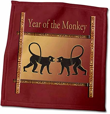3 דרוז שני קופים פונים לשנה טובה, אדום, נחושת, שחור - מגבות
