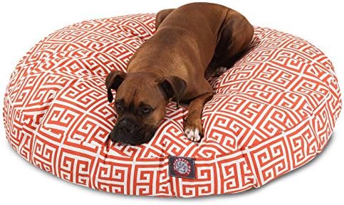 כתום מגדלי גדול עגול מקורה חיצוני לחיות מחמד כלב מיטה עם נשלף רחיץ כיסוי על ידי מלכותי מוצרים לחיות מחמד
