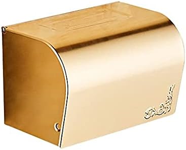 ZLXDP מכשיר רקמות אמבטיה קיר רכוב על קופסת נייר, מחזיק נייר טואלט אטום למים, אלומיניום חלל, זהב