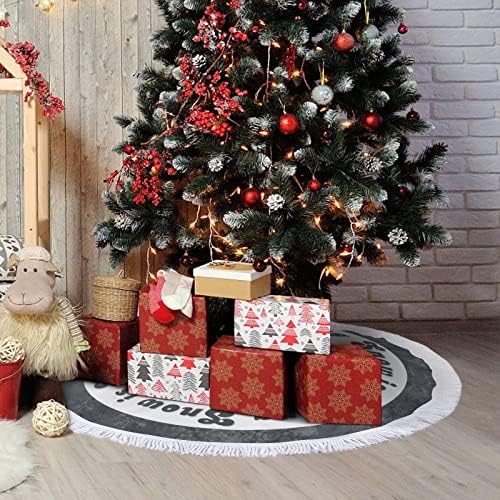 חצאית עץ חג המולד עם ציצית, צללית כלבים מחצלת קישוטים לחג המולד, מחצלת עץ חג המולד של 30 מחצלת עץ חג המולד, מחצלת עץ חג המולד שמח למסיבת עיצוב חיצונית מקורה.