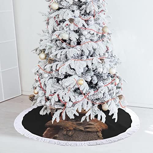 זוחל שממיות לטאה חצאית עץ חג המולד עץ עץ עץ עץ עץ עם גדילים לקישוט חג המולד של מסיבת חג 48 x48