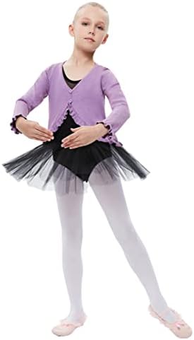קטן בנות קרדיגן סוודר כפתור ארוך שרוול אחיד משיכת הכתפיים ריקוד תלבושות לסרוג חולצות