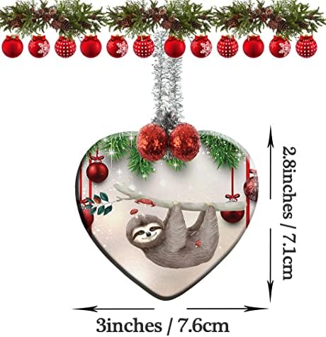 קישוטי חרסינה קרמיקה חרסינה חמודה קישוטים לחג המולד קישוטי חג המולד לב לתליה על עץ חג המולד קישוט