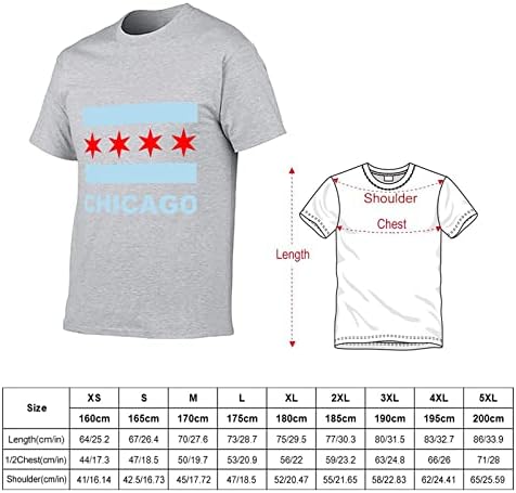 דגל מדינת שיקגו חולצת טריקו לגברים כותנה טי שרוול קצר