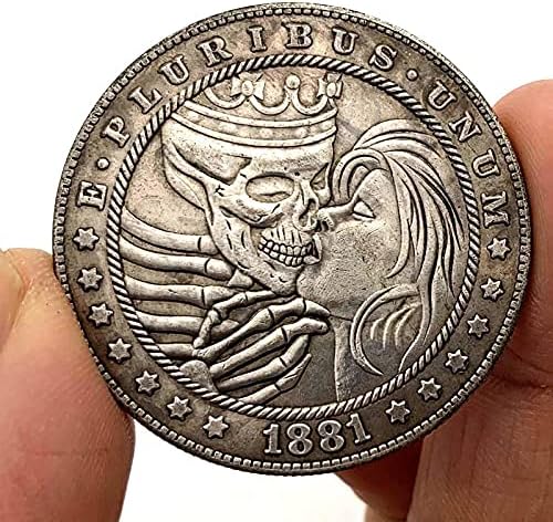1881 מטבע אמריקאי מטבע גולגולת זוגית זיכרון מטבע אספנות מטבע מתנה למזל מטבע