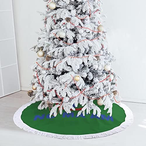 אין עץ חג המולד של גבר, מחצלת עץ עץ עץ עץ עץ עם גדילים לקישוט חג המולד של מסיבת חג 48 x48