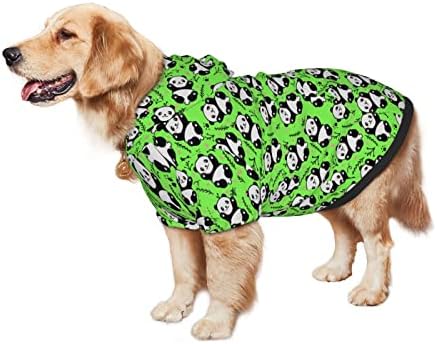 קפוצ'ון גדול של כלבים חמוד-פאנדה-ירוק-ירוק סוודר בגדי חיות מחמד עם מעיל תלבושת חתולים רכה XX