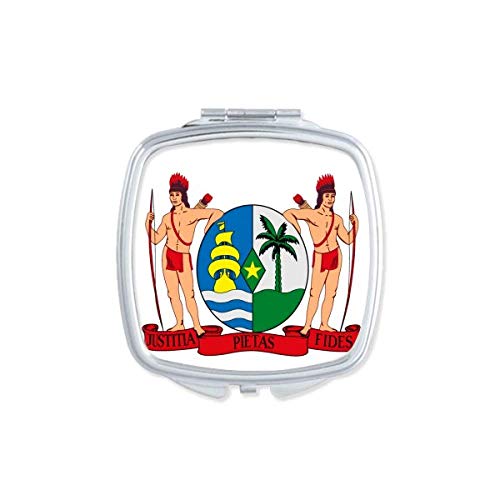 סורינאם דרום אמייקה לאומי סמל מראה נייד קומפקטי כיס איפור כפול צדדי זכוכית