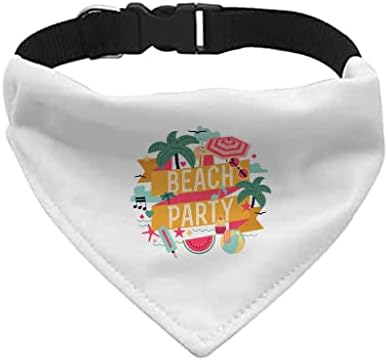 צווארון בנדנה של מסיבת חוף מחמד - צווארון צעיף קיץ - עיצוב טקסטים כלב בנדנה - XL