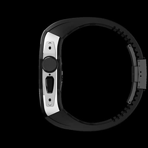 מארז סגסוגת Titanium Bik ו- Fluororubber Strap Stodification Set עבור Apple Watch Ultra 49 ממ כיסוי צמיד ספורט עבור iWatch Ultra