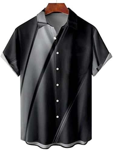 חולצות באולינג לגברים, 2022 חולצת הוואי חדשה לגברים שרוול קצר 3 חולצות חוף מזדמנים עם פסים