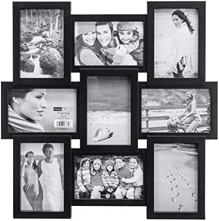 מסגרת תמונה של קולאז 'של Malden 4x6 9 -Pocient - מציגה תשע תמונות 4x6 - שחור