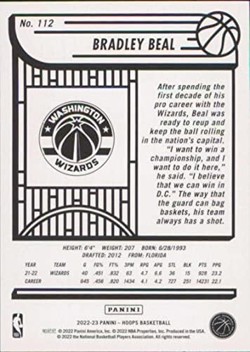 2022-23 Panini NBA Hoops 112 BRADLEY BEAL NM-MT WASTINGTON WIZERDARDS כרטיס מסחר בכדורסל NBA