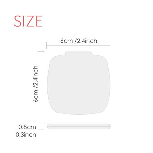 אוריגה לבן יונה דפוס מראה נייד קומפקטי כיס איפור כפול צדדי זכוכית