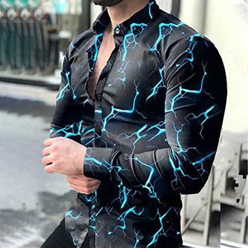 2022 חדש גברים של חולצות, סתיו מעצב ארוך שרוול כפתור למטה חולצות להתיז-דיו מודפס הוואי חולצות צווארון חולצות