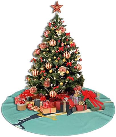 ג'ירפה של Lveshop רכיבה על חצאית עץ חג המולד של כריש חצאית יוקרה עגול מקורה מחצלת חיצונית כפרי חג המולד עץ עץ קישוט