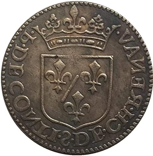 1613 מטבע צרפתי טהור נחושת מצופה מכסף מטבעות מופעלים מלאכות אוסף אוסף CollectionCoin מטבע זיכרון