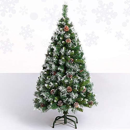 עץ חג מולד שלג נוהר 4ft, עצי אורן מלאכותיים לחג המולד עם קישוט חרוט אורן צייר לא, מתכת עמדת עיצוב חג חגיגי