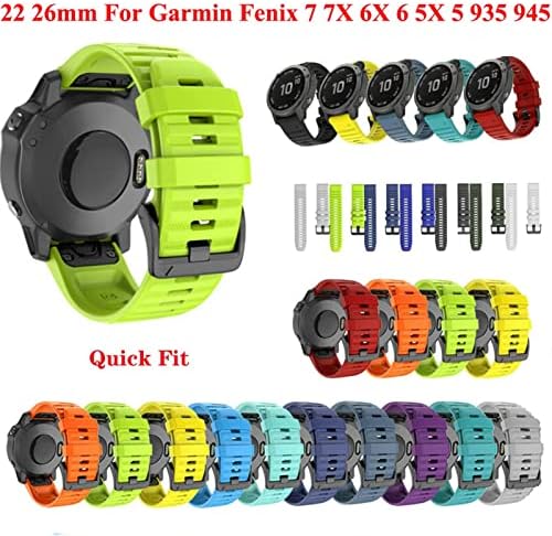 VEVEL 26 20 22 ממ סיליקון מהיר מהיר רצועת שעון רצועת Garmin fenix 7x 6x Watch Easyfit Strap Strap Strap
