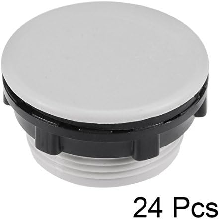 uxcell 24 PCS 30 ממ שחור אפור אפור לחצן כפתור מתג חור תקע חור