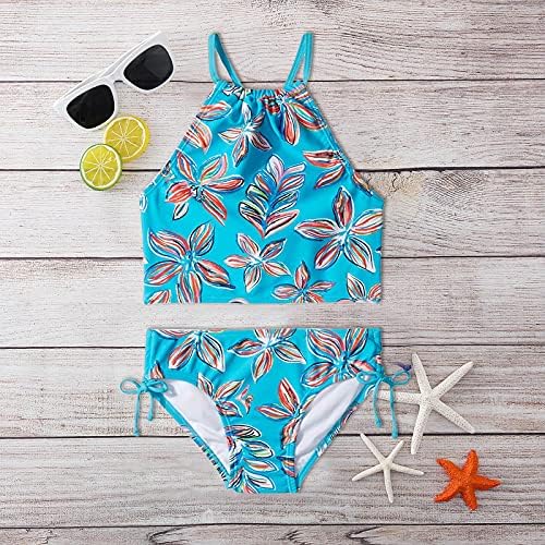 תינוקת בגדי ים הלטר תלבושות ספורט טנקיני חוף ביקיני סט דייזי שתי חתיכה בגד ים בנות בגדי ים