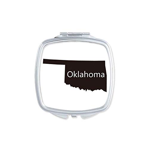 אוקלהומה אמריקה ארהב מפת מתאר מראה נייד קומפקטי כיס איפור כפול צדדי זכוכית