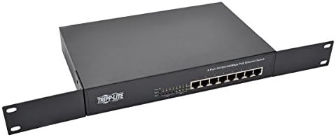 Tripp Lite 8-Port Gigabit Ethernet מתג מתג Rackmount עם Met Metal 1U 10/100/1000Mbps