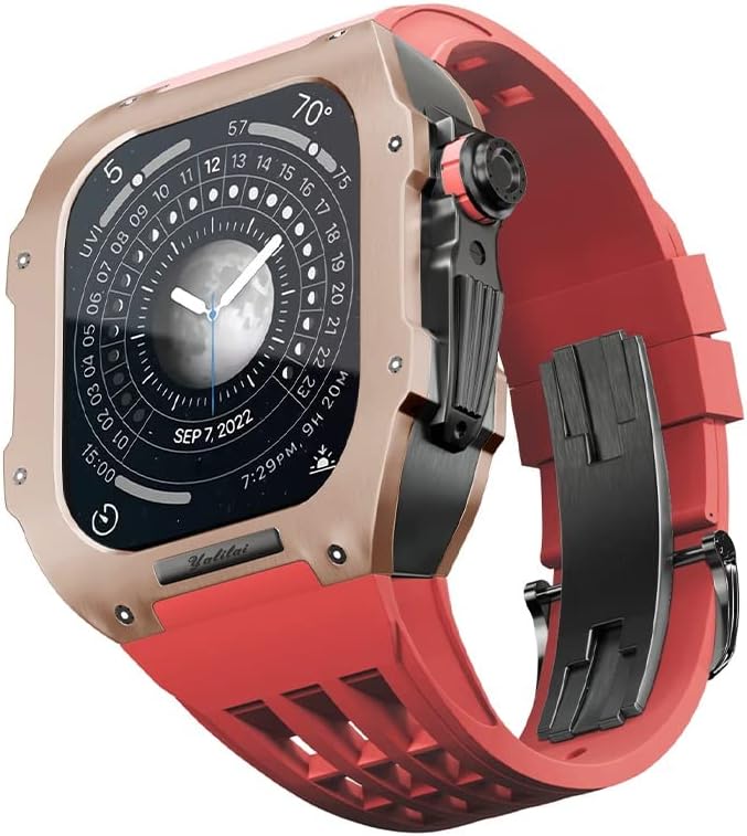 ערכת שינוי שעון Trdybsk עבור Apple Watch 6 5 4 SE 44 ממ מארז טיטניום+רצועת ויטון, ערכת שינוי יוקרה ושינוי להקה