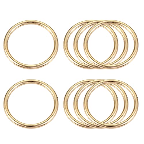 טבעות O של הרפינגטון מתכת, 8 יחידות 30 ממ מזהה 3 ממ עובי רב-תכליתי רב-תכליתי אבזם טבעת O לתיק טבעת חגורת חגורת מלאכה מייצרת חומרה, גוון זהב