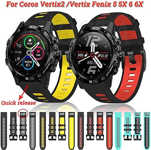 Puryn 22 26 ממ שעון שעון עבור coros vertix2 vertix 2 רצועה 2 Smartwatch Silicone מהיר קל התאמה חיצונית חיצונית צמיד צמיד צמיד חדש