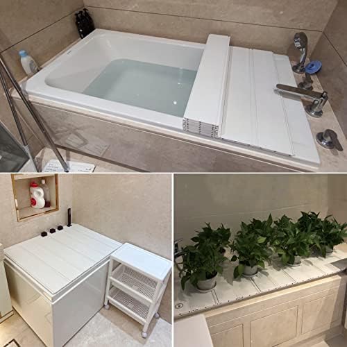 מגש אמבטיה של פנגפנג, בידוד אבק אבק PVC לוחות רחצה, כיסוי עמיד לחום מתקפל בחדר אמבטיה לרוב האמבטיות הביתיות, מעובה 1.2 סמ, 22 גדלים