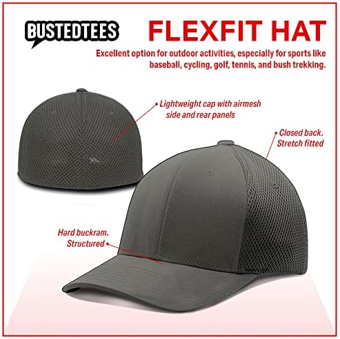 Bustedtees קצין אימפריאלי FlexFit Hat כובע בייסבול ללבוש לגברים גמיש נושם בכושר אולטרה -סיבר אוויר מכסה מצויד