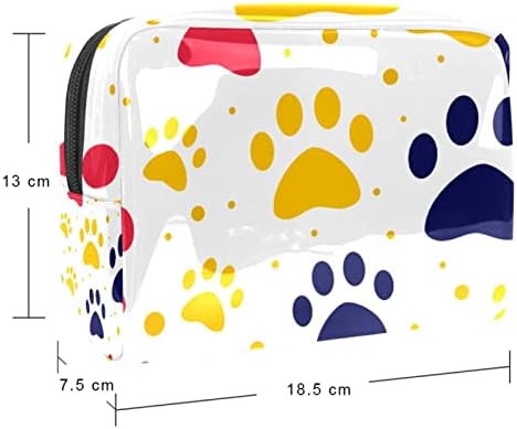 תיק טואלטיקה ערכת DOPP לתלייה לגברים תיק גילוח עמיד במים לנסיעה, הדפסת כפות כלב בצבע קריקטורה